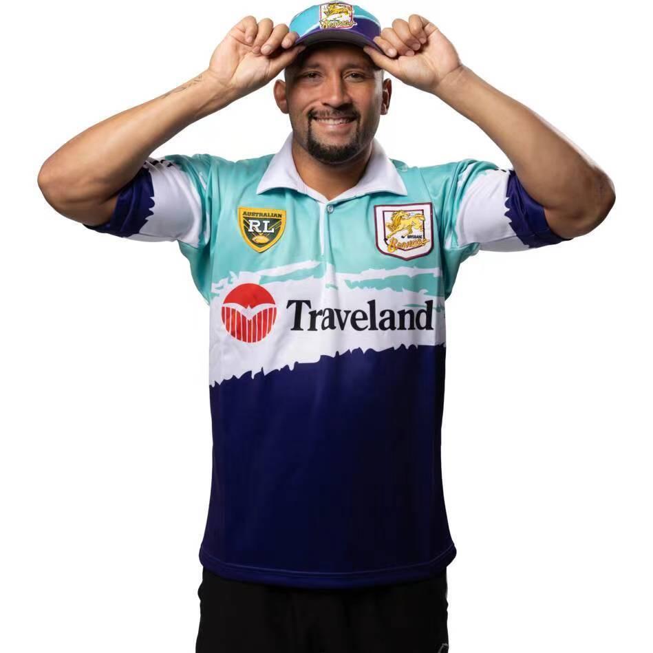 25/26 Australian Rugby League Teal White Navy with Brush Stroke Design Jersey