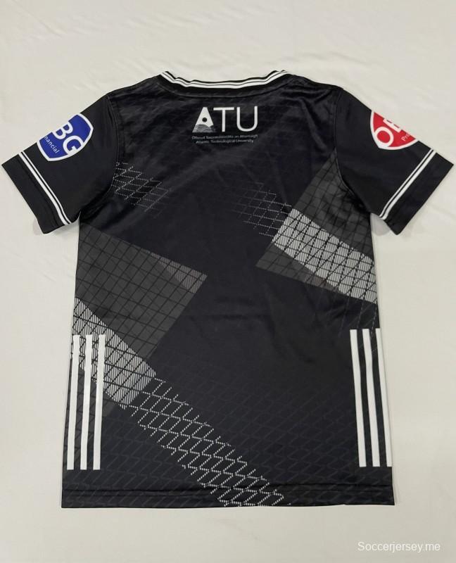 25/26 قميص سليجو GAA أسود بنقوش هندسية للأطفال