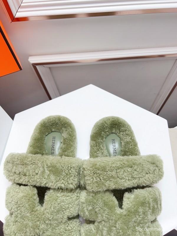 H Erijus Shoes 2025 Spring Summer Collection Genuine Fur Slippers - LY00270