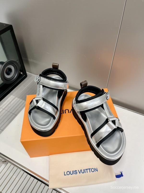 LV 2025/SS High-End Fashion Versatile Platform Sandals with Thick Sole for Height Increase and Slimming Effect - LY00