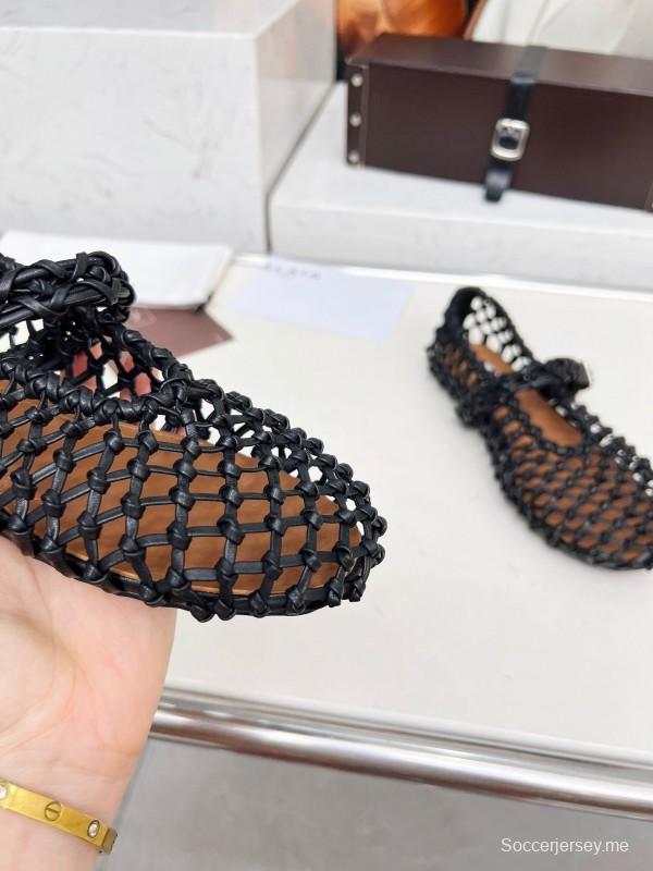Alaia 2025SS Handwoven Ballet Dance Shoes with Inner Height Increase - LY00280