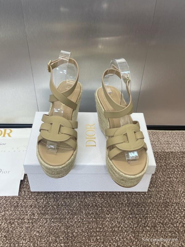 حذاء ديور D-Club D-Club جيلي ملون مجوف بحزام متقاطع ذو كعب عالٍ نسائي - KFY00290