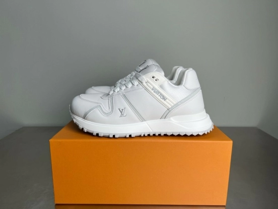 حذاء Lv الجلدي برباط مستدير من الأمام والرباط فوق الحذاء المسطح المسطح الكاجوال المسطح - YC