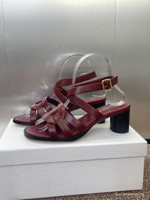 حذاء ديور D-Club D-Club جيلي ملون مجوف بحزام متقاطع ذو كعب متوسط للنساء - KFY00290