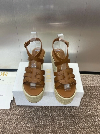 حذاء ديور D-Club D-Club جيلي ملون مجوف بحزام متقاطع ذو كعب عالٍ نسائي - KFY00290