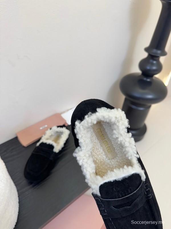 حذاء قطني من الصوف بنعل سميك بنمط بريطاني جديد من الصوف - KFY00320