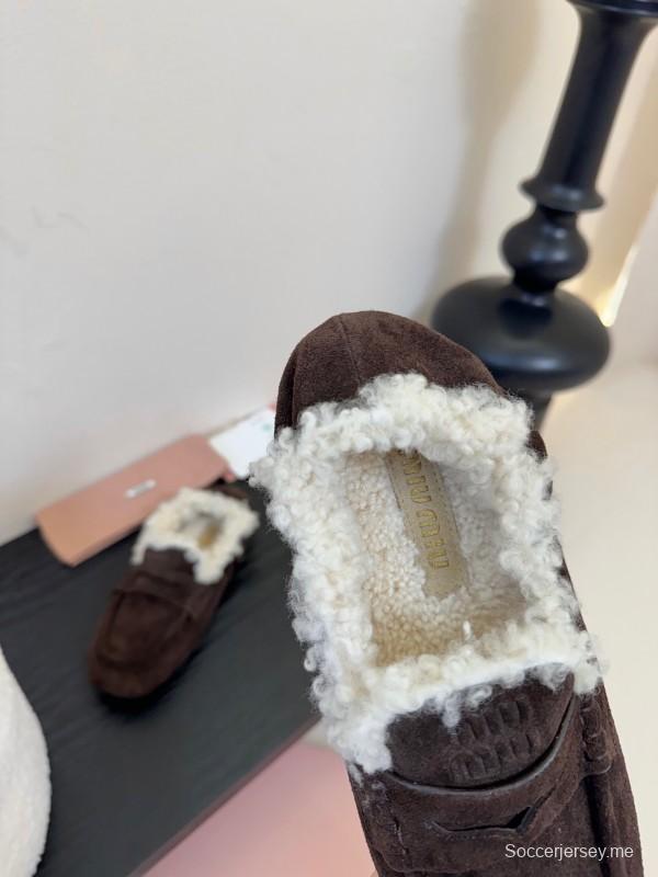 حذاء بدون كعب بتصميم من الصوف من MIUMIU - KFY00320