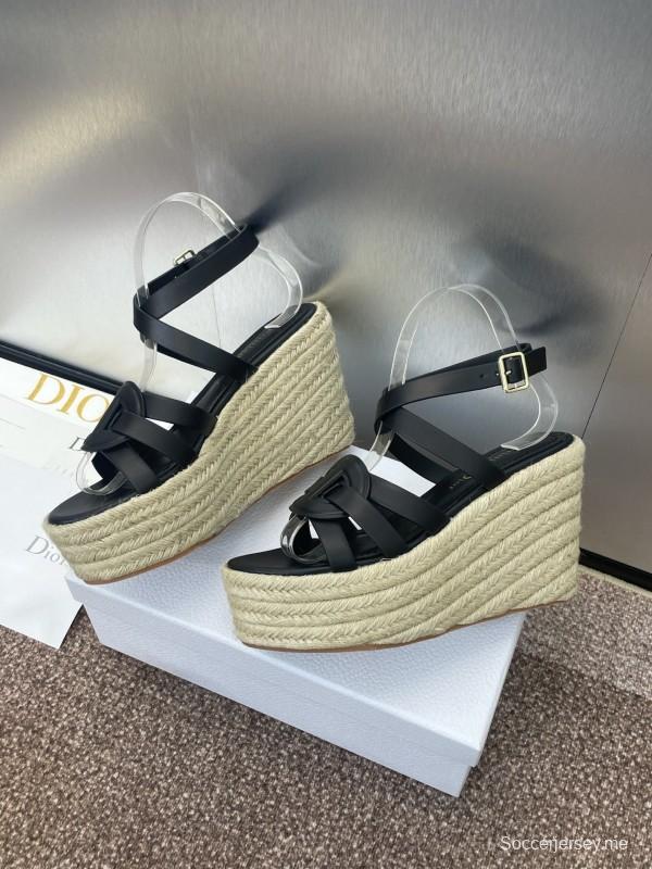 حذاء ديور D-Club D-Club جيلي ملون مجوف بحزام متقاطع ذو كعب عالٍ نسائي - KFY00290