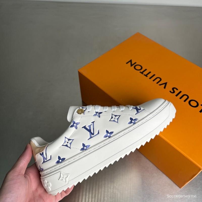 لويس فويتون تايم آوت من مجموعة Cherry Blossom Collection جلد بمقدمة مستديرة ومسطحة ومنخفضة القمة للنساء - YC