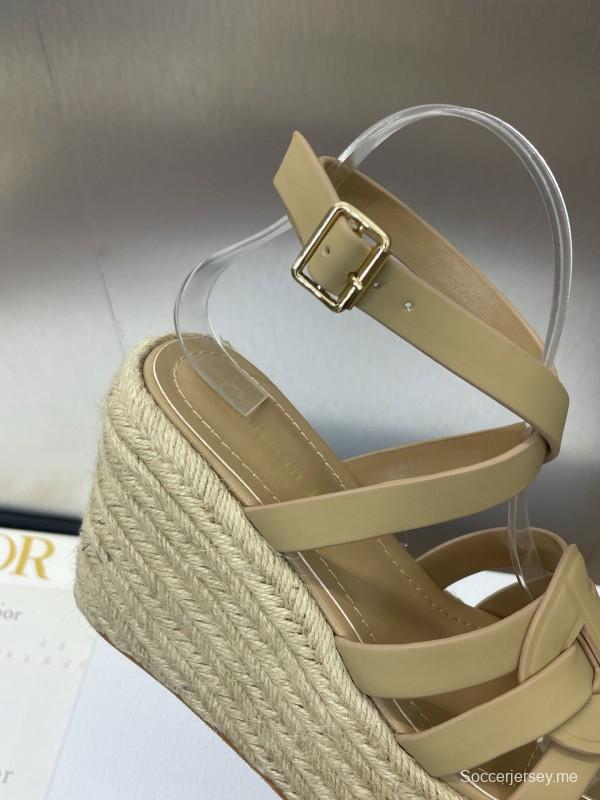 حذاء ديور D-Club D-Club جيلي ملون مجوف بحزام متقاطع ذو كعب عالٍ نسائي - KFY00290