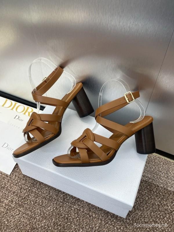 حذاء ديور D-Club D-Club جيلي ملون مجوف بحزام متقاطع ذو كعب عالٍ نسائي - KFY00290