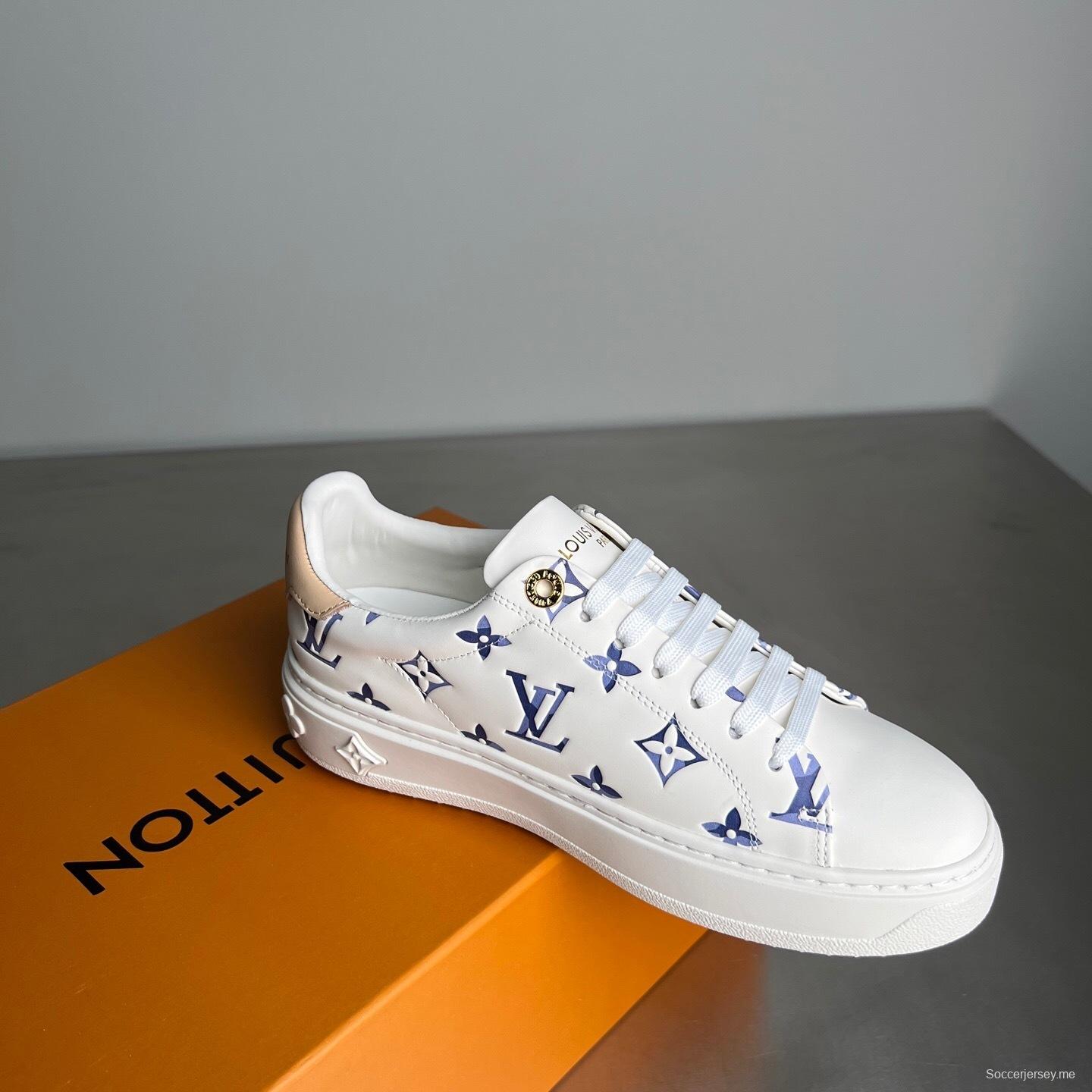 لويس فويتون تايم آوت من مجموعة Cherry Blossom Collection جلد بمقدمة مستديرة ومسطحة ومنخفضة القمة للنساء - YC