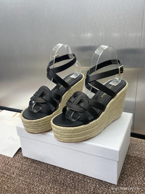 حذاء ديور D-Club D-Club جيلي ملون مجوف بحزام متقاطع ذو كعب عالٍ نسائي - KFY00290