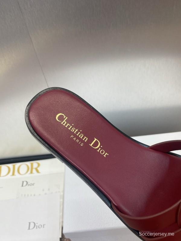 صندل ديور D-Club D-Club جيلي ملون مجوف بحزام متقاطع للنساء - KFY00280