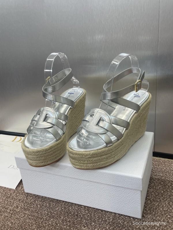 حذاء ديور D-Club D-Club جيلي ملون مجوف بحزام متقاطع ذو كعب عالٍ نسائي - KFY00290