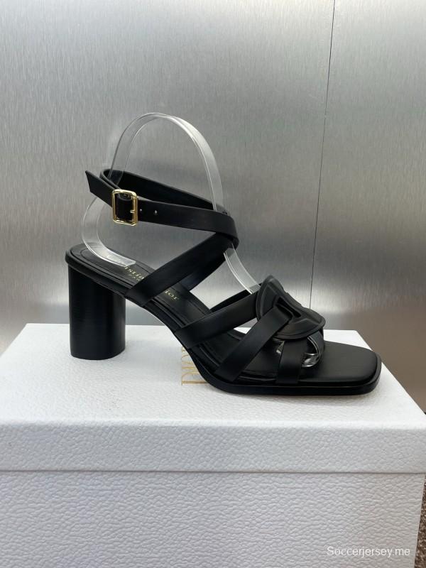 حذاء ديور D-Club D-Club جيلي ملون مجوف بحزام متقاطع ذو كعب عالٍ نسائي - KFY00290