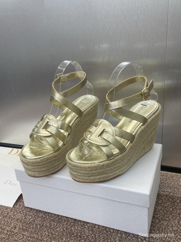 حذاء ديور D-Club D-Club جيلي ملون مجوف بحزام متقاطع ذو كعب عالٍ نسائي - KFY00290