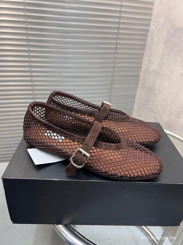 ALAIA 2025/SS صندل مسطح شبكي جديد بلون جديد - KFY00270