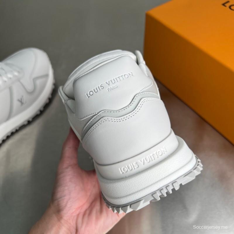 حذاء Lv الجلدي برباط مستدير من الأمام والرباط فوق الحذاء المسطح المسطح الكاجوال المسطح - YC