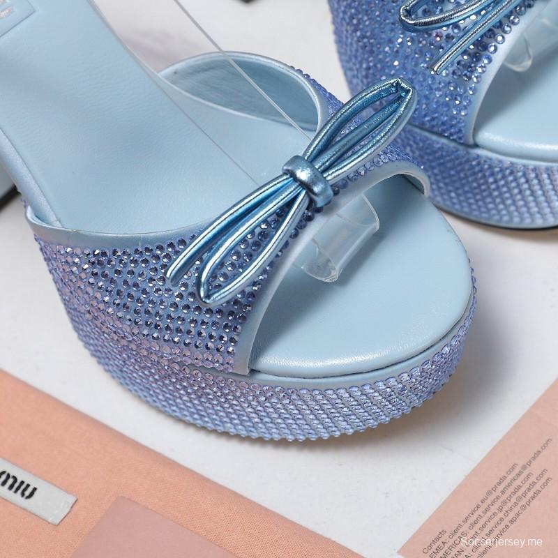 صندل بلينج بلينج سواروفسكي بكعب 11.5 سم من ميو ميوبيو - KFY00340