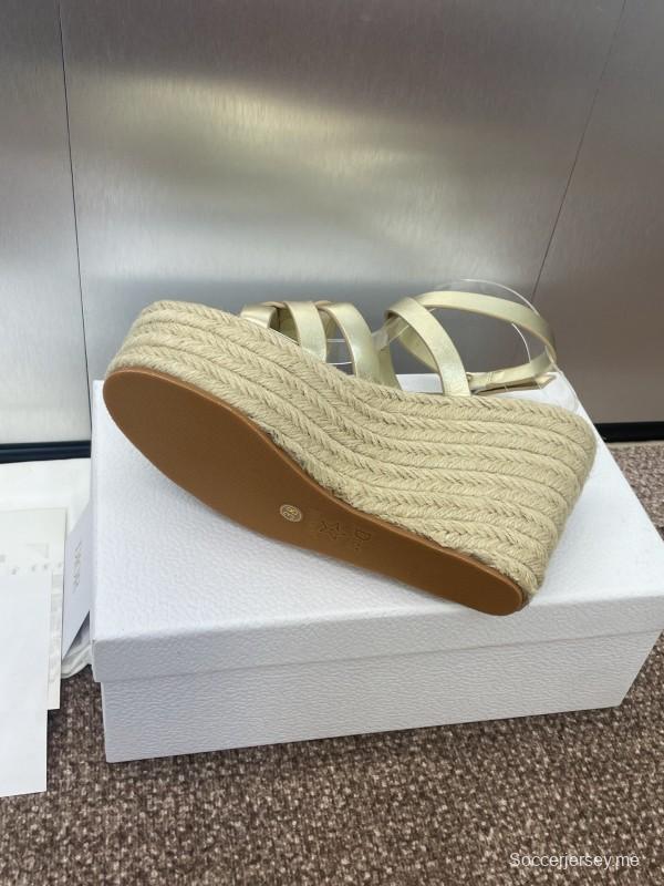 حذاء ديور D-Club D-Club جيلي ملون مجوف بحزام متقاطع ذو كعب عالٍ نسائي - KFY00290