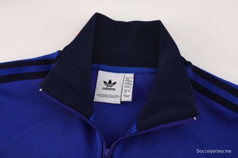 25/26 أولمبيك ليون/أولمبيك ليون أزرق سحاب كامل سترة + بنطال طويل