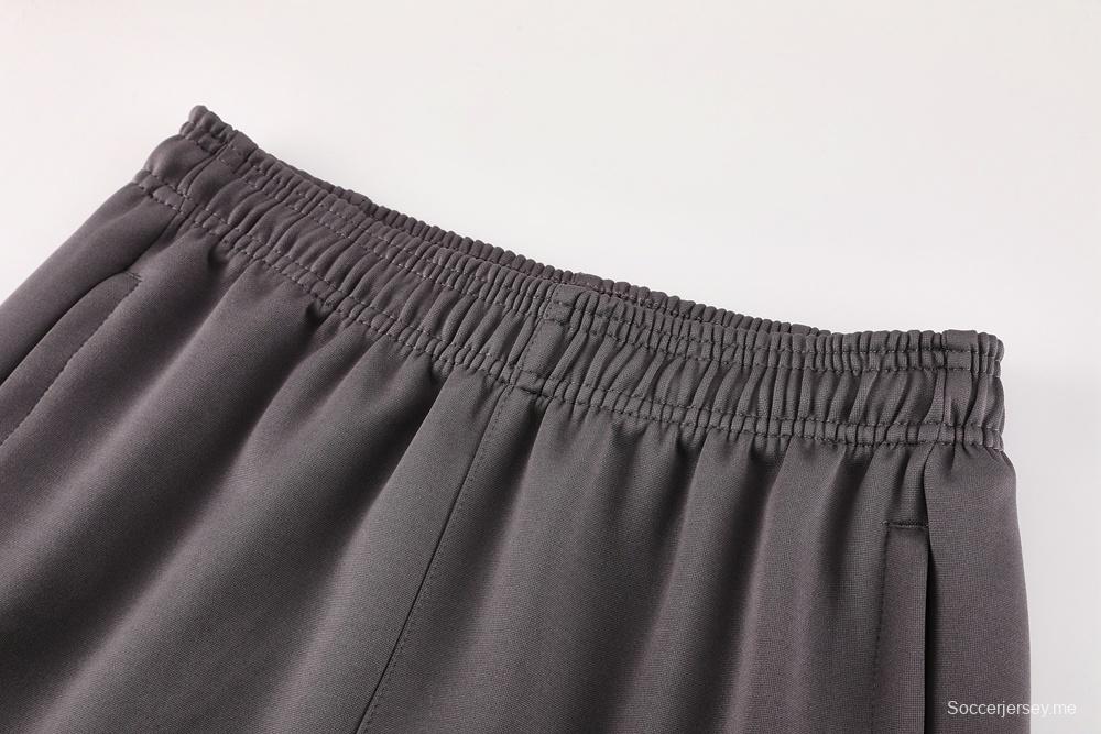 25/26 ريال مدريد سترة رمادي فاتح بسحاب كامل رمادي + بنطلون طويل + بنطلون طويل