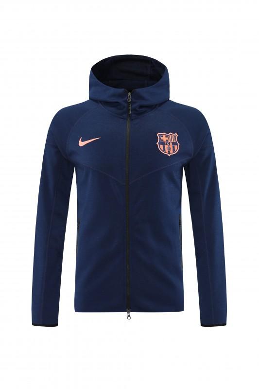 25/26 برشلونة 01 هودي أزرق ملكي بسترة زرقاء كاملة بسحاب + بنطال طويل