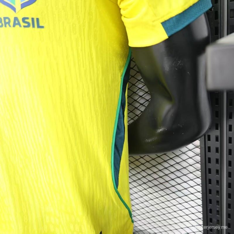 إصدار اللاعب 2026 قميص منتخب البرازيل 2026 أصفر اللون أصفر بنمط مخطط عمودي