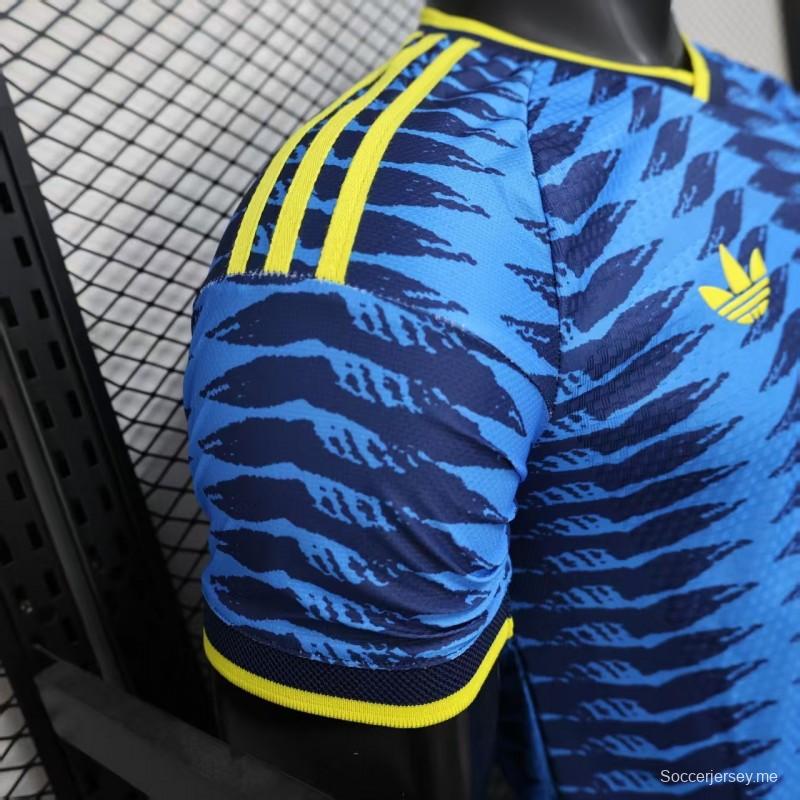 إصدار اللاعب 2026 قميص كولومبيا Away أزرق بنقشة موجات متعرجة 2026