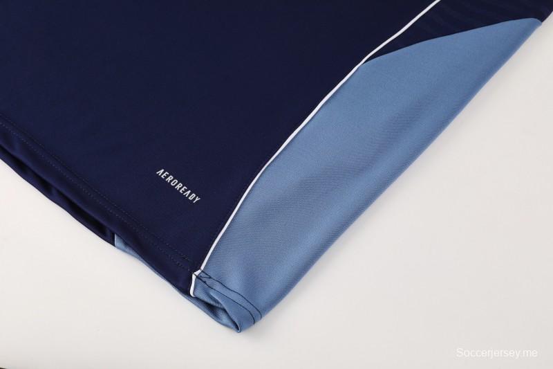 25/26 أديداس سترة رياضية بسحاب كامل أزرق كحلي + بنطلون طويل + سترة رياضية + بنطلون طويل