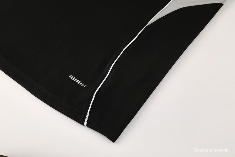 25/26 أديداس جاكيت أديداس أسود سحاب كامل سترة رياضية + بنطلون طويل