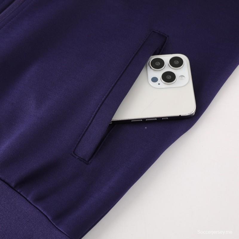 24/25 إنجلترا جاكيت بنفسجي كامل السوستة إنجليزي + بنطلون طويل + سترة رياضية + بنطلون طويل