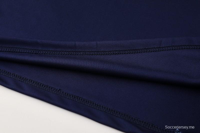 25/26 أديداس سترة رياضية بسحاب كامل أزرق كحلي + بنطلون طويل + سترة رياضية + بنطلون طويل