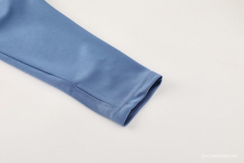 25/26 أديداس سترة رياضية بسحاب كامل أزرق كحلي + بنطلون طويل + سترة رياضية + بنطلون طويل