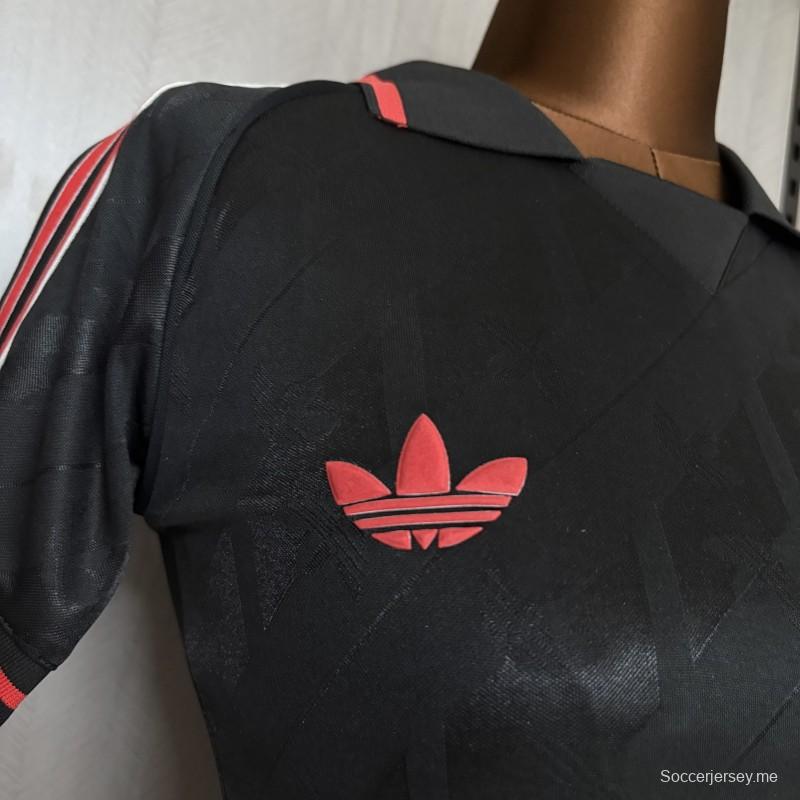 25/26 قميص نسائي فلامنكو ريترو أسود اللون أسود 25/26