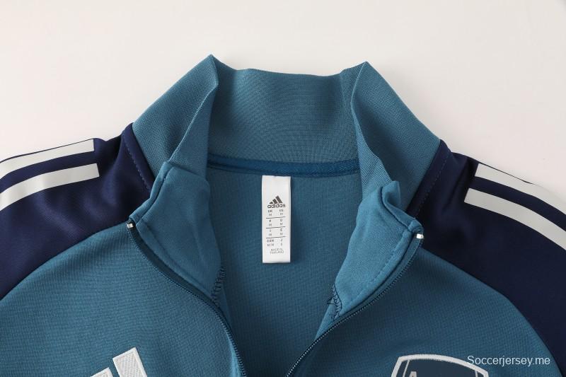 25/26 أرسنال سترة رياضية بسحاب كامل أزرق داكن اللون الأزرق الداكن + بنطلون طويل