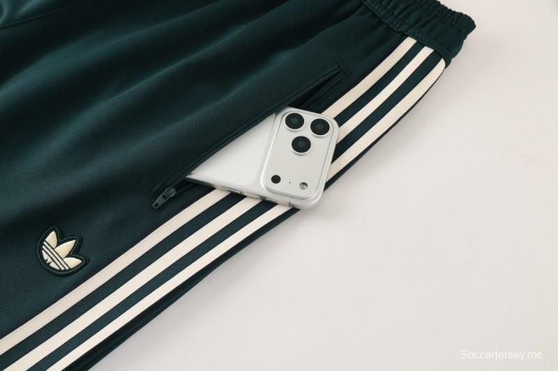 25/26 يوفنتوس يوفنتوس ريترو أخضر داكن ريترو أخضر داكن سحاب كامل سترة رياضية + بنطلون طويل