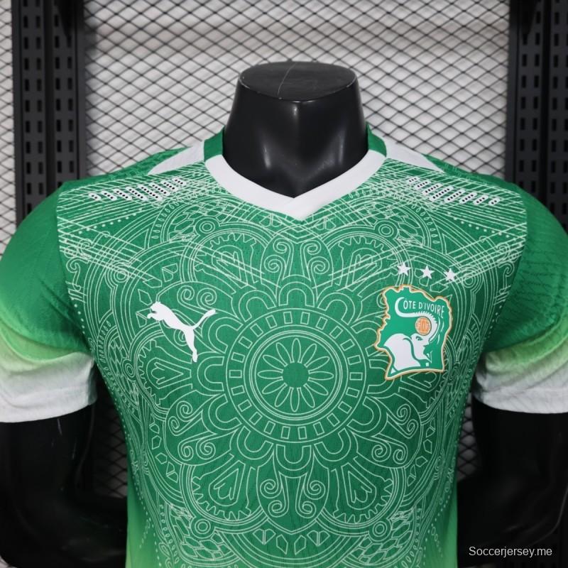 2026 نسخة اللاعب كوت ديفوار إصدار خاص قميص أخضر