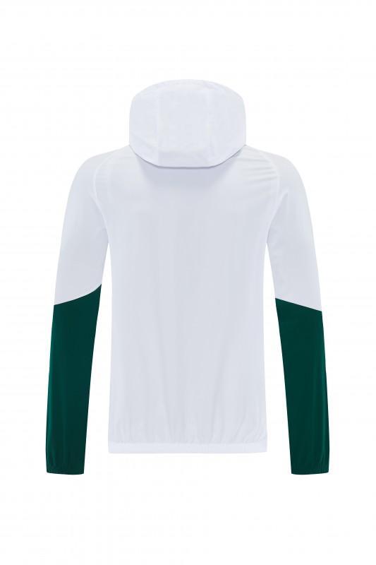 2026 إيطاليا سترة بيضاء بغطاء رأس وسحاب كامل + بنطال طويل