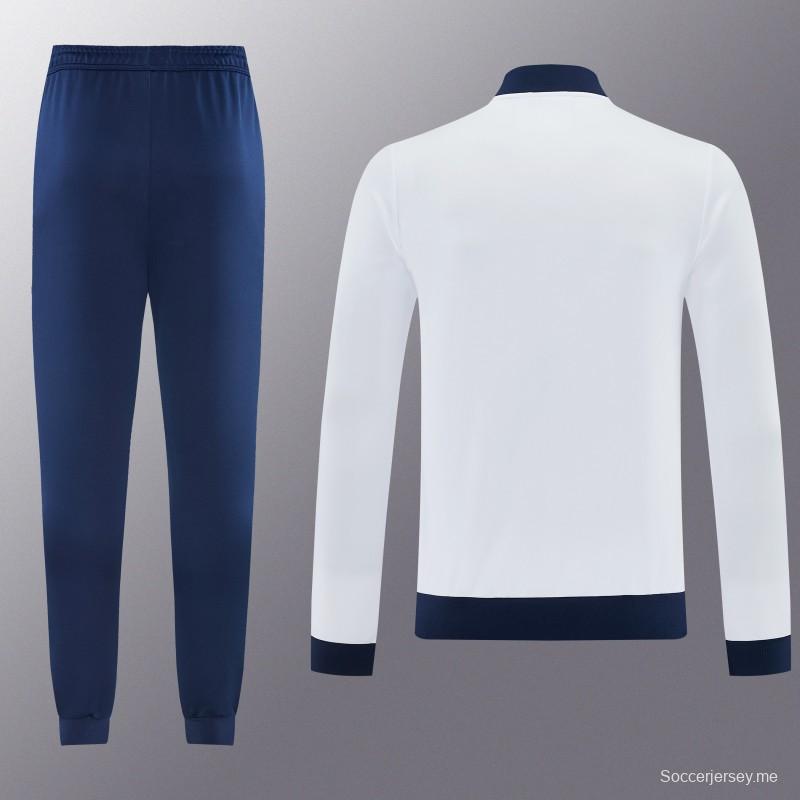 25/26 روما وايت جاكيت بسحاب كامل + بنطال طويل