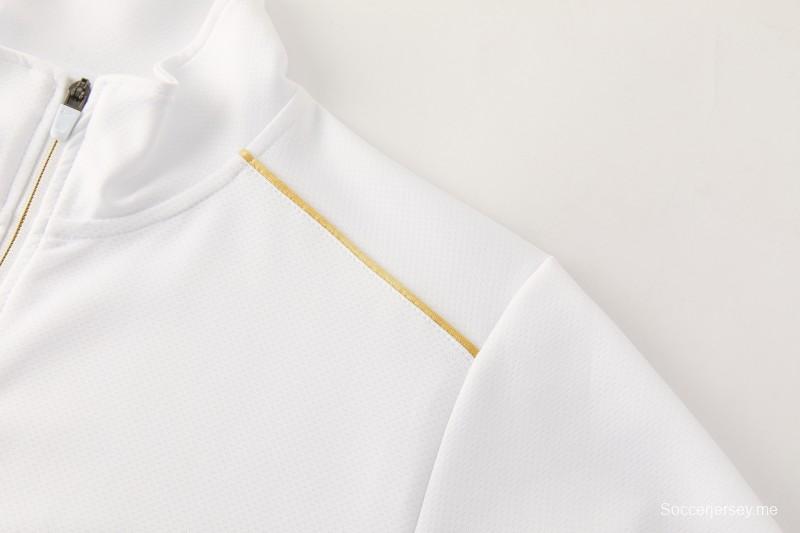 2026 NIKE سترة بيضاء بسحاب كامل + بنطال طويل