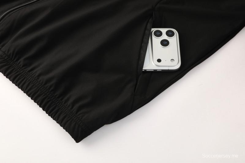 2026 ألمانيا هودي أسود بزر سحاب كامل وسترة واقية من الرياح + بنطال طويل