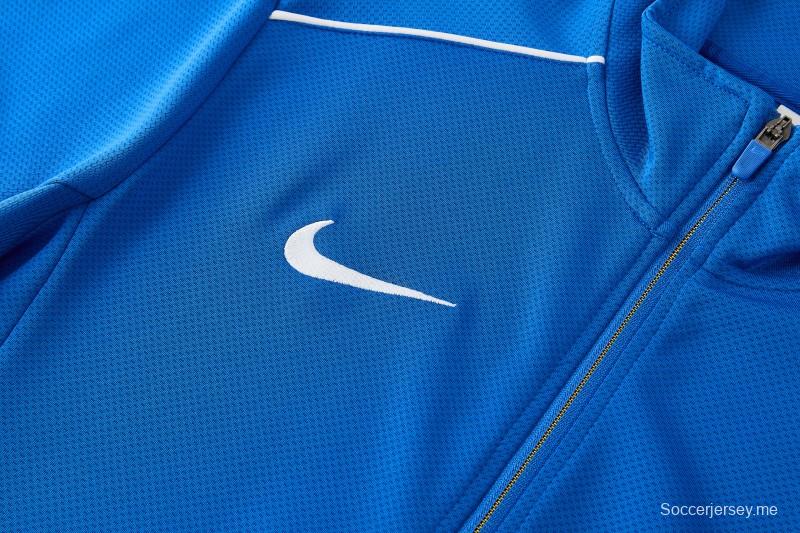 2026 NIKE سترة زرقاء بسحاب كامل + بنطال طويل
