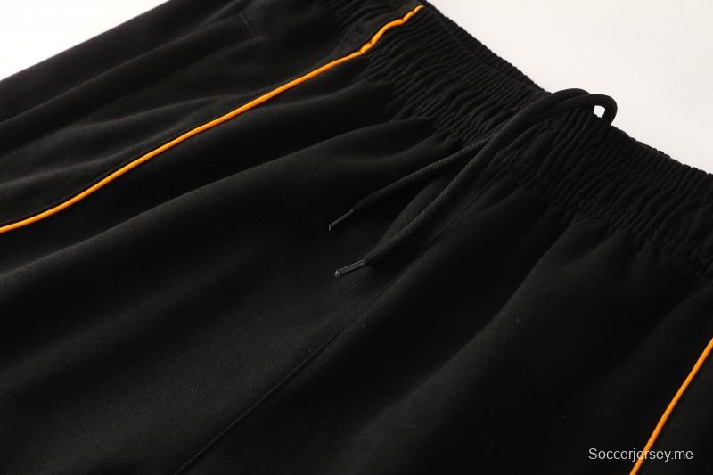 26/27 رومان: طقم رياضي أسود بغطاء للرأس وسحاب كامل + بنطال طويل