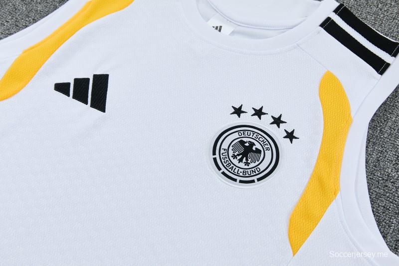 26/27 ألمانيا أبيض  طقم سترة تدريب بلا أكمام + شورت