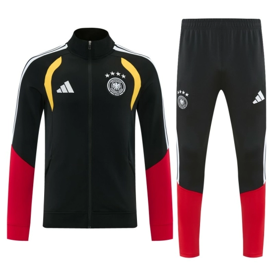 26/27 ألمانيا  طقم رياضي ألماني باللون الأسود مع سترة بسحاب كامل + بنطال طويل