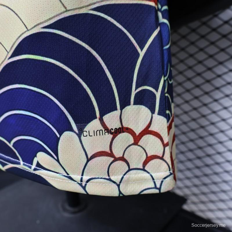 قميص اللاعب الإصدار 2026 باللون الكريمي مع تصميم موجة أوكييو-إي  إصدار خاص من Adidas Originals