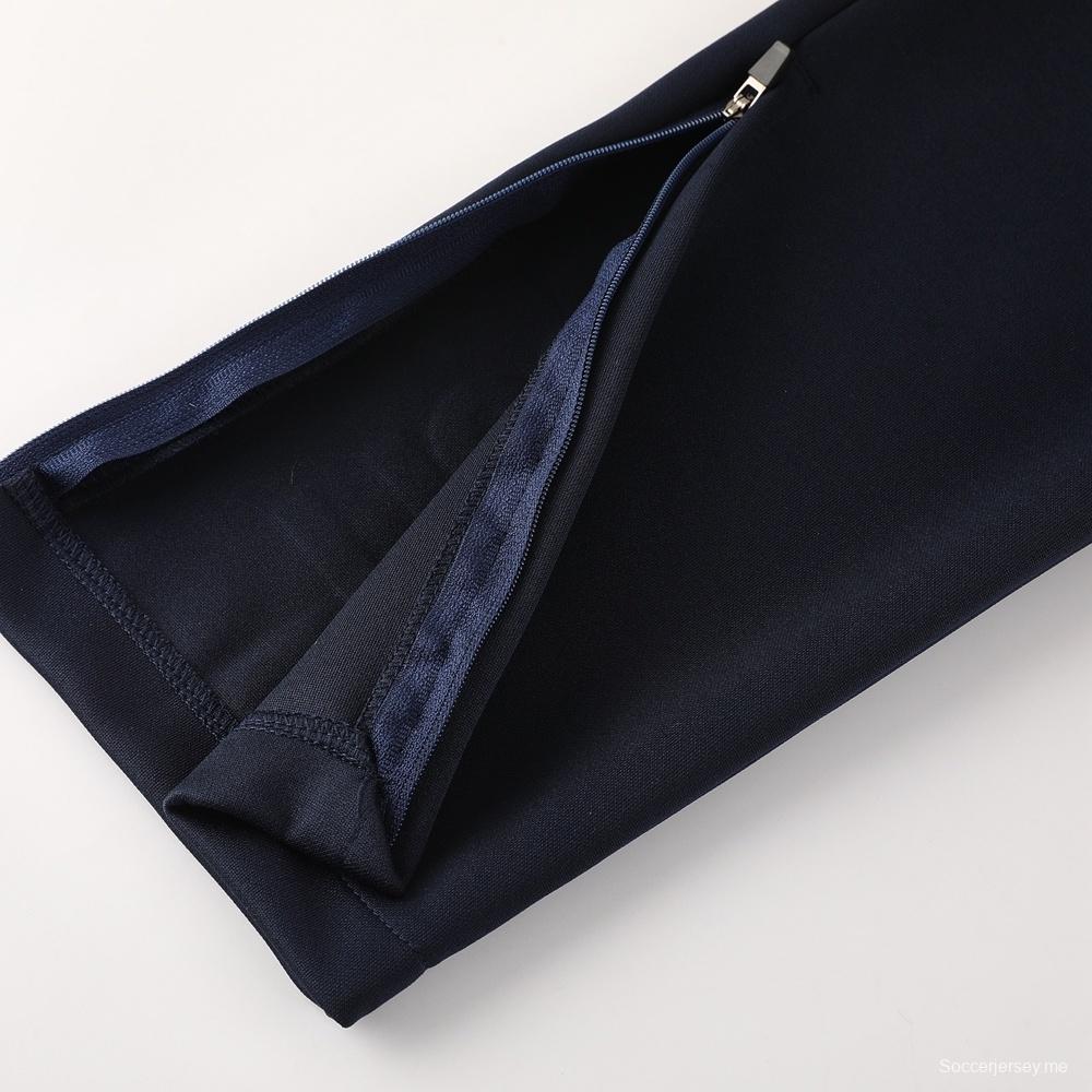 26/27 نابولي أزرق داكن  طقم رياضي مع سترة بسحاب كامل + بنطال طويل