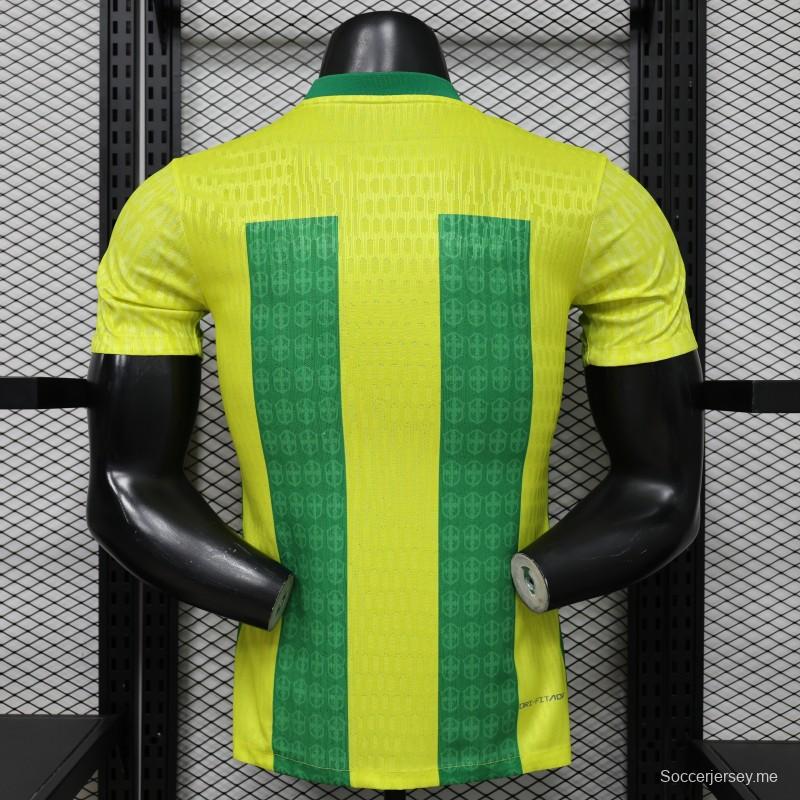 قميص اللاعب الإصدار 2026، البرازيل، الأصفر والأخضر بخطوط عمودية، إصدار خاص